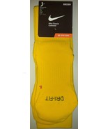  Nike Men&#39;s Classic Cushioned Yellow Black Logo Soccer Socks Sz Medium - $13.99