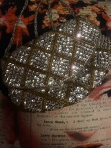HASI HATO Sassy Vintage Silver Sequence Gold Beaded Handbag - £14.24 GBP