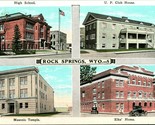 Multiview Club House Masonic Temple Rock Springs Wyoming WY UNP WB Postc... - $4.90