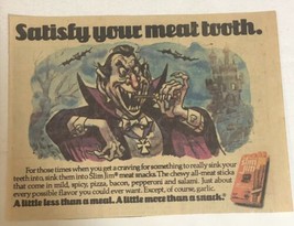 1990s Slim Jim Satisfy Your Meet Teeth Vintage Print Ad Advertisement  PA1 - £6.19 GBP