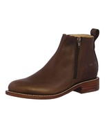 Mens Brown Chelsea Ankle Mid Boots Leather Cowboy Wear Round Toe Botas V... - £80.41 GBP