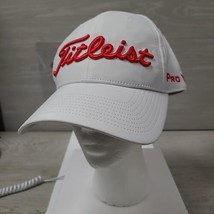 Titleist FootJoy Pro V1 Tour Golf FJ Adjustable Hat Cap White Red Lettering  - £10.62 GBP