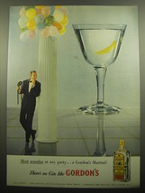1957 Gordon's Gin Ad - Most popular at any party.. A Gordon's Martini - $18.49