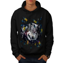 Wellcoda Wolf Feather Face Scary Mens Hoodie - £28.86 GBP+