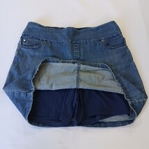 S.C. & Co. Denim Skort Women’s Blue Size Large Pull-On Stretch Mini Denim Skirt image 10