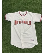 Washington Nationals Majestic MLB Size Youth XL White Jersey Made In USA - £19.34 GBP