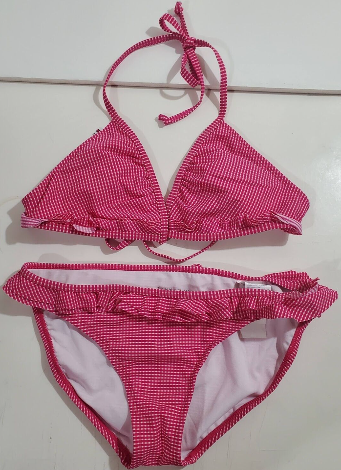 Tommy Hilfiger Swim Bikini Swimsuit 2 pc Y2K Medium Bathing Suit Ruffles... - £18.04 GBP
