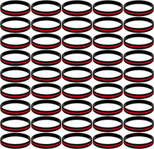 100 Screen Printed Thin Red Line Wristbands - New Fire Fighter Support Bracelets - £19.68 GBP