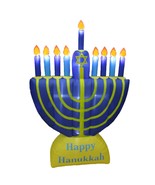 6 Foot Tall Lighted Happy Hanukkah Menorah Candles Scene Yard Outdoor De... - £63.58 GBP
