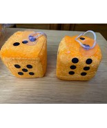 2 Plush Orange Hanging Dice with Window Suction Cup 2.5&quot; *NEW* - $10.92 CAD