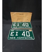 1975 New Hampshire License Plate Tags Set EI 40 - Low 2 Digit Number W/ ... - €29,69 EUR