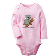 Let My Adventure Begin Funny Bodysuit Baby Animal Koala Romper Kids Jumpsuits - £7.96 GBP+