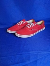 Vans Off the Wall Red Red Canvas Skateboarding Shoes Mans 8.5 Womens 10 Low Top - £22.41 GBP