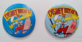 Walt Disney World Disney Roger Rabbit Break &#39;1990 and &#39;1992 3&quot; Button Pin - £9.27 GBP