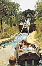 Sawmill Water Ride Six Flags Amusement Park Dallas Fort Worth Texas postcard - £3.91 GBP