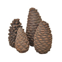 Set Of 4 Gas Logs Decorative Ceramic Pine Cones For Indoor Or Outdoor Places And - £31.62 GBP