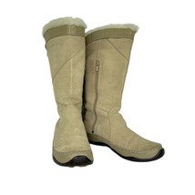 The North Face Janey II Boots Beige Suede Leather Primaloft 200 Gram Fur WM Sz 8 - £119.79 GBP
