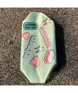 Clinique Mint Green Graphic Satin Makeup Bag With Zipper 9.5”x4.5” - €8,42 EUR