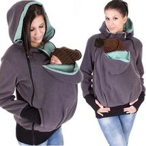 Multi Function Kangaroo Hooded Sweatshirt Baby Carrier Coat Pregnant Jacket - £29.42 GBP