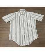 Arrow Knits 70&#39;s Point Collar- White/Navy Striped Polyester Shirt - 15 1... - £15.85 GBP