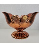 Footed Pedestal Bowl Copper Shell Shaped Fruit Centerpiece Decoration - $69.78