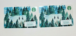 Starbucks Coffee 2015 Gift Card Forest Skate Child Winter Zero Balance Set of 2 - £9.15 GBP