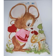 Vintage Peck Valentine&#39;s Day Die Cut Mouse Mushroom Ladybug Decoration Flocked 1 - £23.97 GBP