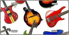 Guitars White Background Metal Novelty License Plate LP-2315 - $18.95