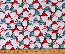 Cotton Christmas Gnomes Winter Holidays Cotton Fabric Print by the Yard D501.74 - £8.70 GBP
