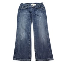 Miss Me  Jeans Womens 25 Blue Low Rise Flat Front Distressed Denim Pants  - £28.01 GBP