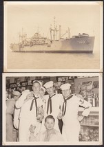 USS Deuel (APA-160) Two 5x7 WWII Antique Photographs of Ship and Sailors - £23.40 GBP