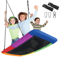 Saucer Tree Swing, Waterproof Giant Outdoor Rectangle Platform Swing for Kids - £129.61 GBP