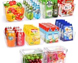 Set Of 10 Refrigerator Pantry Organizer Bins, Clear Plastic Food Storage... - $55.99