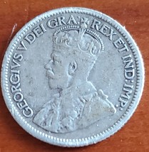 1929 Silver Canada 10cent Coin - Crack Die Error - £14.79 GBP