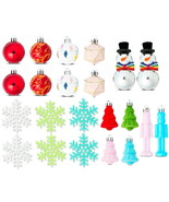 Holiday Time Merry &amp; Bright Disco Snowman Mini Christmas Ornaments 24 Count - $437.25 MXN