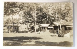 Camp Kokatosi in Raymond MAINE 1936 Real Photo Postcard RPPC Cabins Trees People - £9.58 GBP