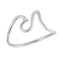 Ocean&#39;s Beauty Exciting Double Wave Sterling Silver Ring-9 - £7.41 GBP