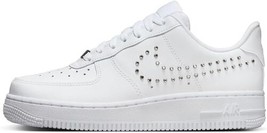 Nike Womens Air Force 1&#39;07 Basketball Sneakers, 8, White/Chrome-metallic... - $146.17