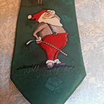 Santa Claus Golfer Hallmark Yule Tie Greetings Reindeer Caddy Christmas Novelty  - £9.74 GBP