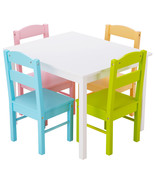 5 Piece Kids Wood Table Chair Set Activity Toddler Playroom Furniture Co... - £137.87 GBP