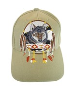 Native Pride Wolf Men&#39;s Adjustable Baseball Cap (S1-Khaki) - £11.95 GBP