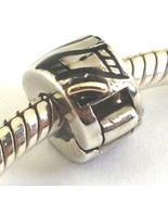 Authentic Chamilia Silver &amp;14K Gold Lines Freedom Lock Clip Bead Charm M... - €36,63 EUR