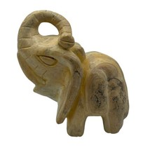 Hand Carved Vintage Elephant Soapstone Statue Figurine Abstract Folk Art... - $19.00