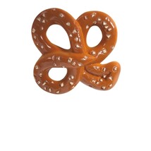 Vintage Hallmark Pretzel Pin Signed Faux Salted Twist 1980s Brooch Novelty - $17.33