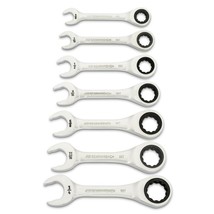 GearWrench KD 86858 7 Piece 90T SAE Stubby Combo Ratcheting Wrench Set NEW - £133.76 GBP