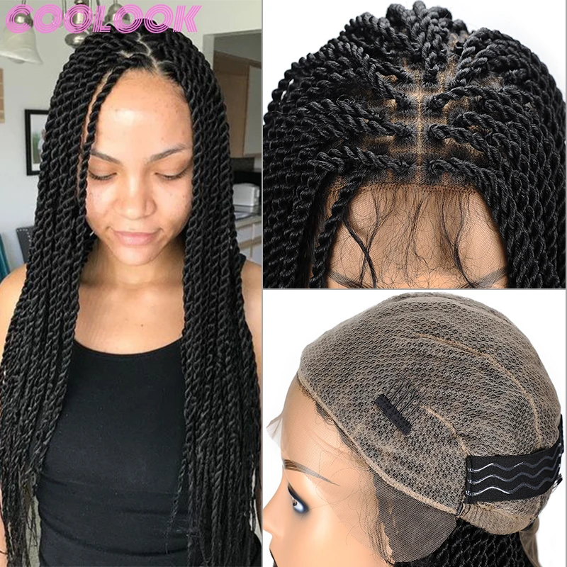 26&#39;&#39; Senegalese Twist Braided Wig with Baby Hairs Long Senegalese Twist Fu - $127.69