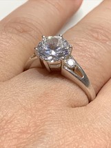 Engagement 925 Sterling Silver 2.5CARAT Cz Solitaire Ring Size: 10 - £51.11 GBP