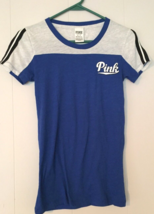 Victoria secret pink t-shirt size XS women blue short sleeve - £7.10 GBP