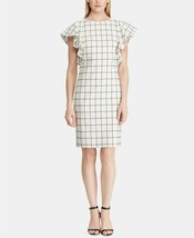 An item in the Fashion category: Lauren Ralph Lauren Windowpane Jacquard Dress - Cream/Navy Size 2