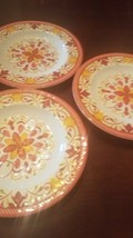 3 orange small plastic plates - $30.01